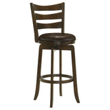 Murphy Dark Cherry and Brown Ladder Back Pub Height Swivel Bar Stool by Coaster at Eve Furniture