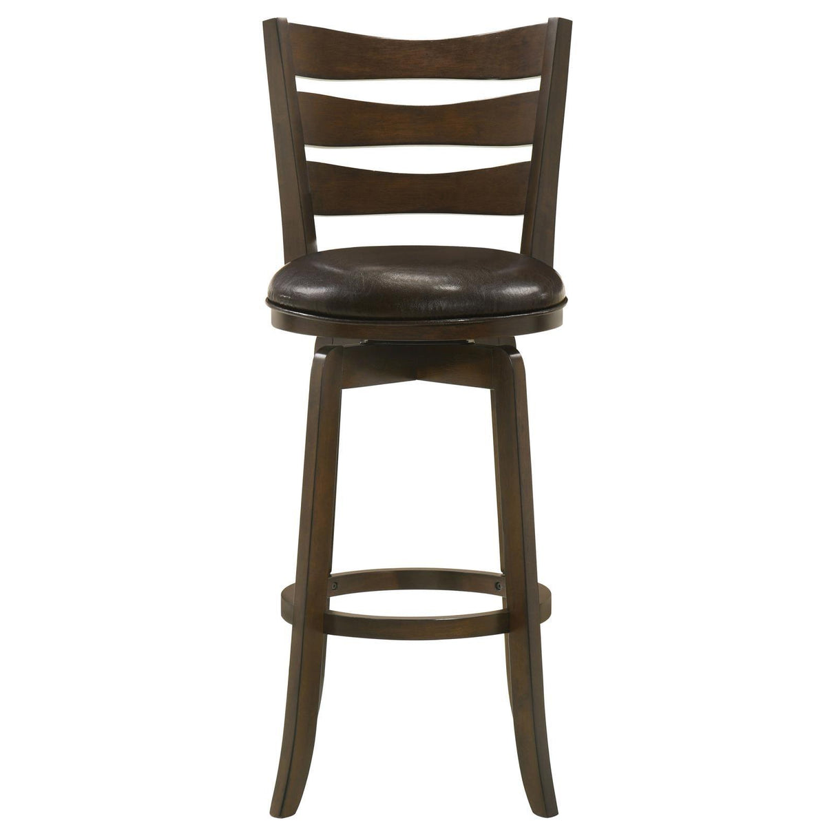 Murphy Dark Cherry and Brown Ladder Back Pub Height Swivel Bar Stool by Coaster at Eve Furniture