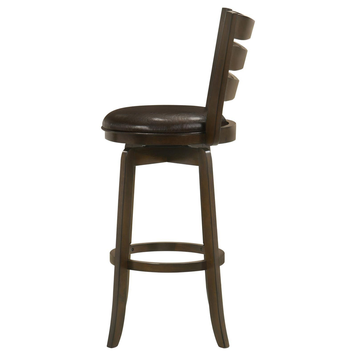 Murphy Dark Cherry and Brown Ladder Back Pub Height Swivel Bar Stool by Coaster at Eve Furniture