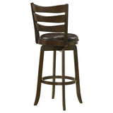 Murphy Dark Cherry and Brown Ladder Back Pub Height Swivel Bar Stool by Coaster at Eve Furniture