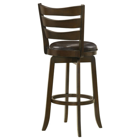 Murphy Dark Cherry and Brown Ladder Back Pub Height Swivel Bar Stool by Coaster at Eve Furniture