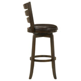 Murphy Dark Cherry and Brown Ladder Back Pub Height Swivel Bar Stool by Coaster at Eve Furniture