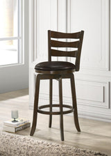 Murphy Dark Cherry and Brown Ladder Back Pub Height Swivel Bar Stool by Coaster at Eve Furniture