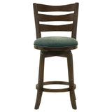 Murphy Dark Cherry and Hunter Green Ladder Back Counter Height Swivel Bar Stool by Coaster at Eve Furniture
