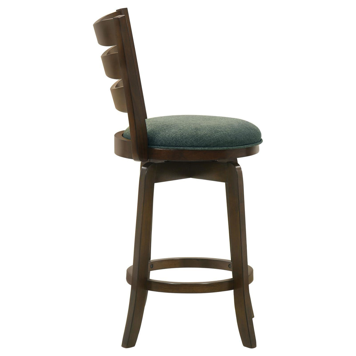 Murphy Dark Cherry and Hunter Green Ladder Back Counter Height Swivel Bar Stool by Coaster at Eve Furniture