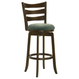 Murphy Dark Cherry and Hunter Green Ladder Back Pub Height Swivel Bar Stool by Coaster at Eve Furniture