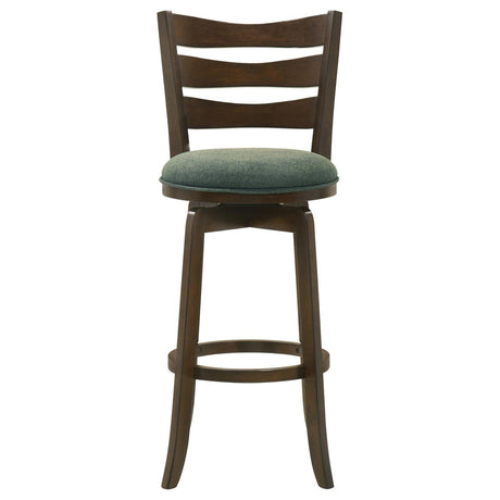Murphy Dark Cherry and Hunter Green Ladder Back Pub Height Swivel Bar Stool by Coaster at Eve Furniture