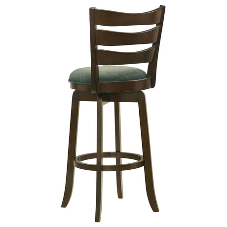 Murphy Dark Cherry and Hunter Green Ladder Back Pub Height Swivel Bar Stool by Coaster at Eve Furniture