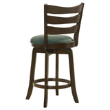 Murphy Ladder Back Counter Height Swivel Bar Stool Dark Cherry and Hunter Green