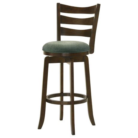 Murphy Dark Cherry and Hunter Green Ladder Back Pub Height Swivel Bar Stool by Coaster at Eve Furniture