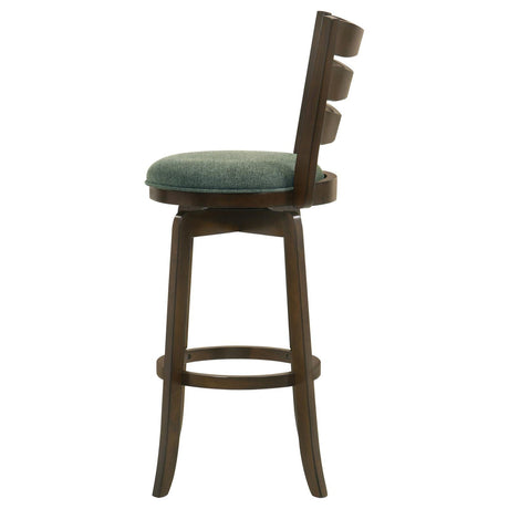 Murphy Dark Cherry and Hunter Green Ladder Back Pub Height Swivel Bar Stool by Coaster at Eve Furniture