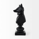Murray 6.0L x 4.5W x 13.0H Black Painted Resin Fox in a Suit Bust by Mercana at Eve Furniture