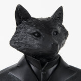 Murray 6.0L x 4.5W x 13.0H Black Painted Resin Fox in a Suit Bust by Mercana at Eve Furniture
