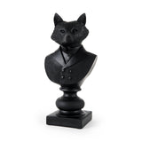 Murray 6.0L x 4.5W x 13.0H Black Painted Resin Fox in a Suit Bust by Mercana at Eve Furniture