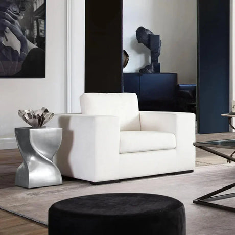 Muse Mist White Performance Accent Arm Chair by Diamond Sofa at Eve Furniture