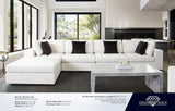 Muse White Performance Fabric Reversible 4-Pc Sectional by Diamond Sofa at Eve Furniture