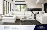 Muse White Performance Fabric Reversible 4-Pc Sectional by Diamond Sofa at Eve Furniture