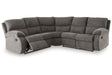 Museum Pewter 2-Piece Reclining LAF Sectional by Ashley at Eve Furniture