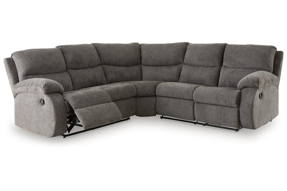 Museum Pewter 2-Piece Reclining LAF Sectional by Ashley at Eve Furniture