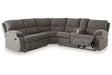 Museum Pewter 2-Piece Reclining RAF Sectional by Ashley at Eve Furniture