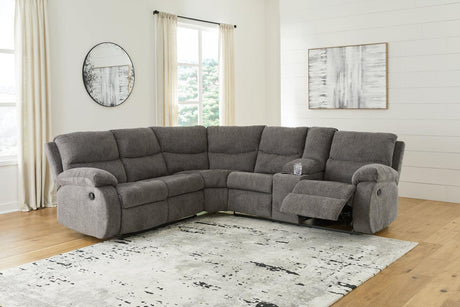 Museum Pewter 2-Piece Reclining RAF Sectional by Ashley at Eve Furniture