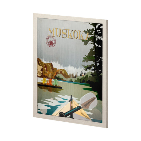 Muskoka Go Canada (L) by Mercana Studio a Hand Embellished Decograph Framed Art Print by Mercana at Eve Furniture