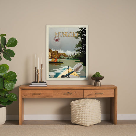 Muskoka Go Canada (L) by Mercana Studio a Hand Embellished Decograph Framed Art Print by Mercana at Eve Furniture