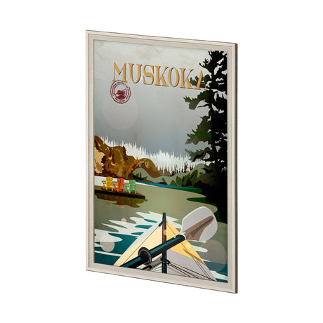 Muskoka Go Canada (XL) by Mercana Studio a Hand Embellished Decograph Framed Art Print under Glass by Mercana at Eve Furniture