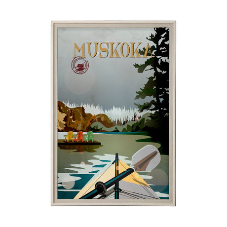 Muskoka Go Canada (XL) by Mercana Studio a Hand Embellished Decograph Framed Art Print under Glass by Mercana at Eve Furniture