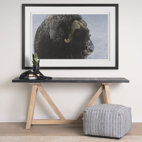 Muskox by Gary Blatter a Hand Embellished Textured Framed Photo Art Print Matted under Glass by Mercana at Eve Furniture
