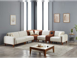 Mustang Modular Sectional Sofa Cream by Furnia at Eve Furniture