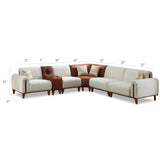 Mustang Modular Sectional Sofa Cream by Furnia at Eve Furniture