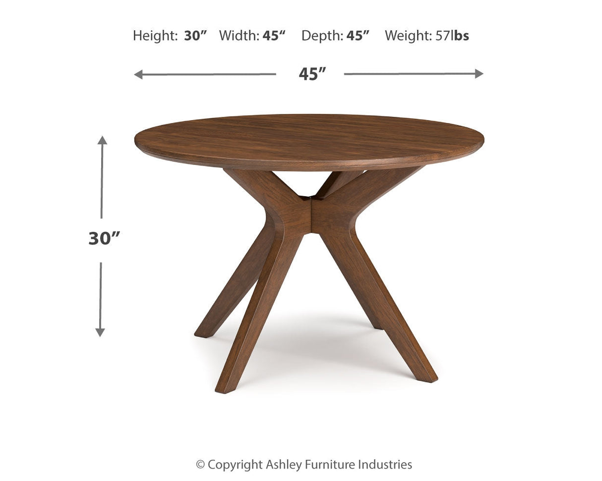 Lyncott Dining Table and 4 Chairs in Mustard/Brown