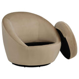 Myernick Camel Velvet Upholstered Swivel Accent Chair by Coaster at Eve Furniture