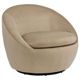 Myernick Camel Velvet Upholstered Swivel Accent Chair by Coaster at Eve Furniture