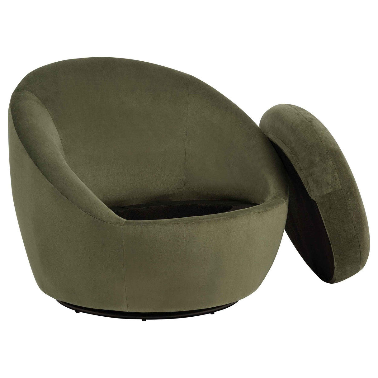 Myernick Olive Velvet Upholstered Swivel Accent Chair by Coaster at Eve Furniture
