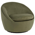 Myernick Olive Velvet Upholstered Swivel Accent Chair by Coaster at Eve Furniture