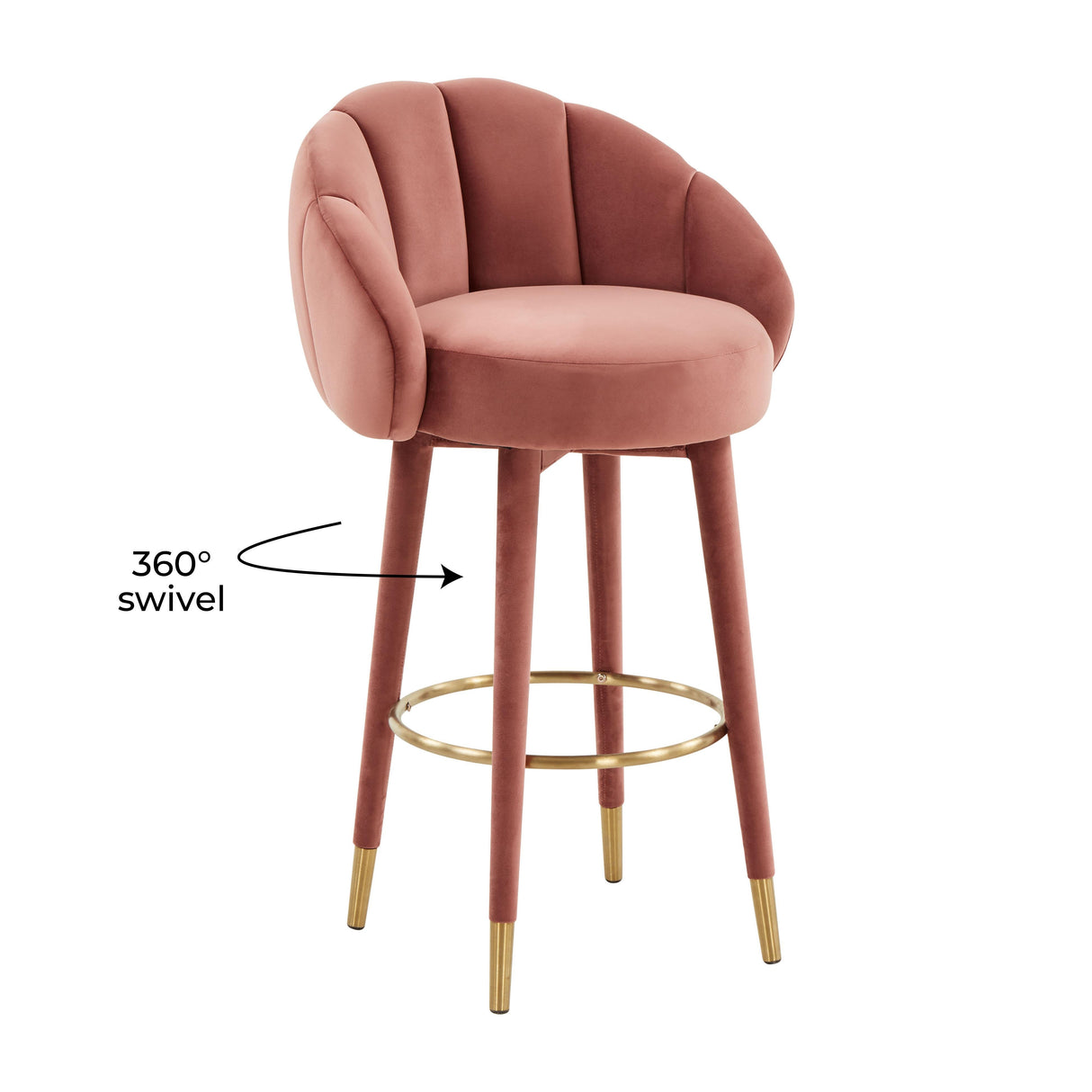 Myla Velvet Swivel Stool by TOV Furniture at Eve Furniture