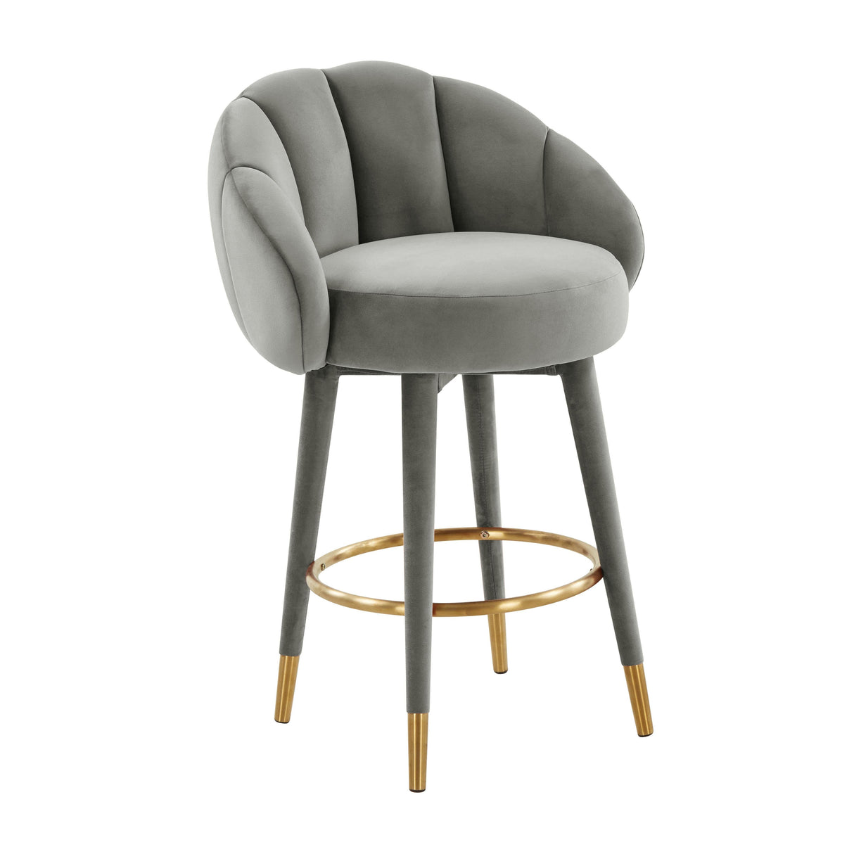Myla Velvet Swivel Stool by TOV Furniture at Eve Furniture