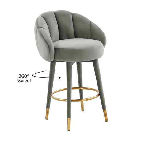 Myla Velvet Swivel Stool by TOV Furniture at Eve Furniture