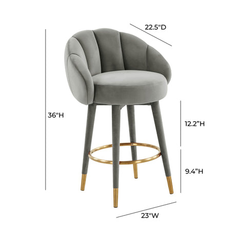 Myla Velvet Swivel Stool by TOV Furniture at Eve Furniture