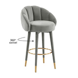 Myla Velvet Swivel Stool by TOV Furniture at Eve Furniture