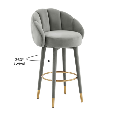 Myla Velvet Swivel Stool by TOV Furniture at Eve Furniture