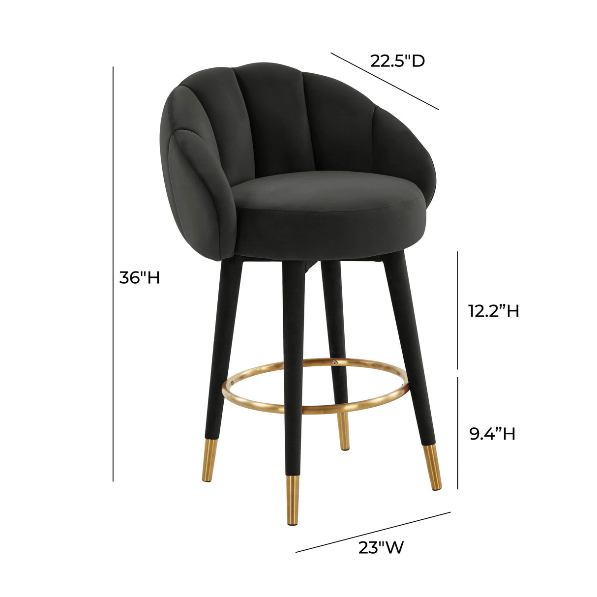 Myla Velvet Swivel Stool by TOV Furniture at Eve Furniture