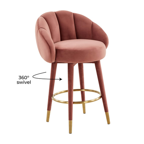 Myla Velvet Swivel Stool by TOV Furniture at Eve Furniture