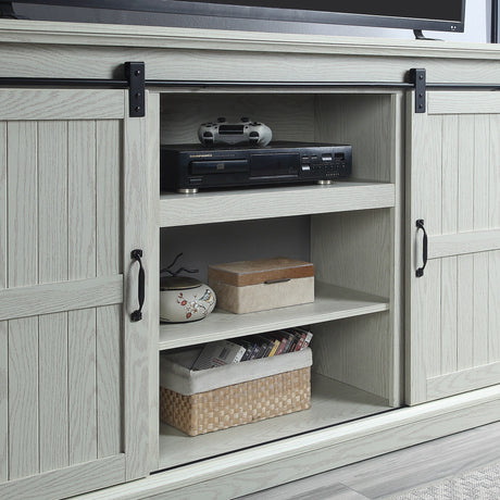 Myrtle 60" TV Stand in Cream Oak by Manhattan Comfort at Eve Furniture