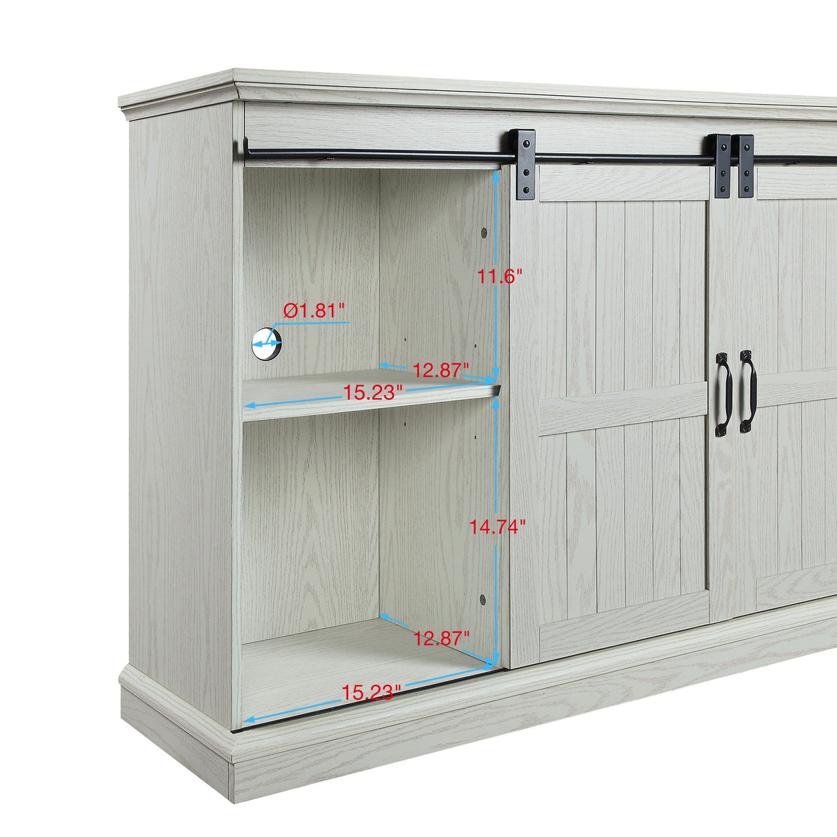 Myrtle 60" TV Stand in Cream Oak by Manhattan Comfort at Eve Furniture