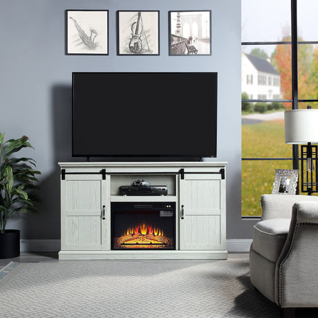 Myrtle Fireplace in Cream Oak by Manhattan Comfort at Eve Furniture