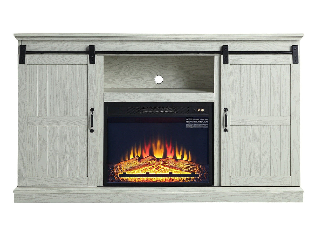 Myrtle Fireplace in Cream Oak by Manhattan Comfort at Eve Furniture