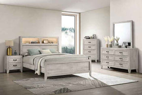 Mysen White Wash 4-Piece Queen Bedroom Set by Furniture of America at Eve Furniture